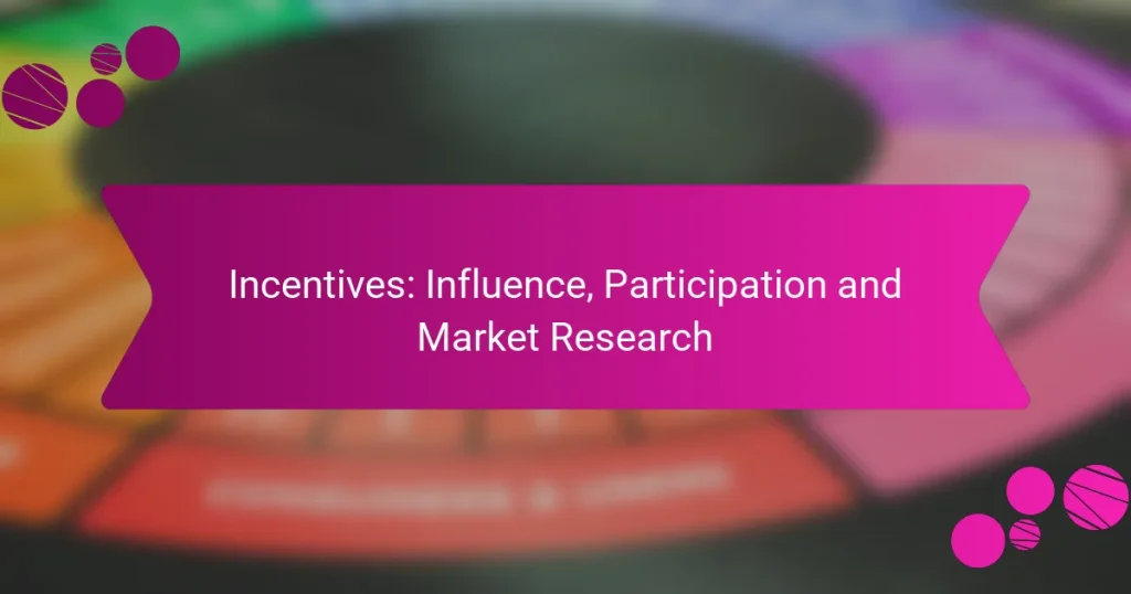 Incentives: Influence, Participation and Market Research