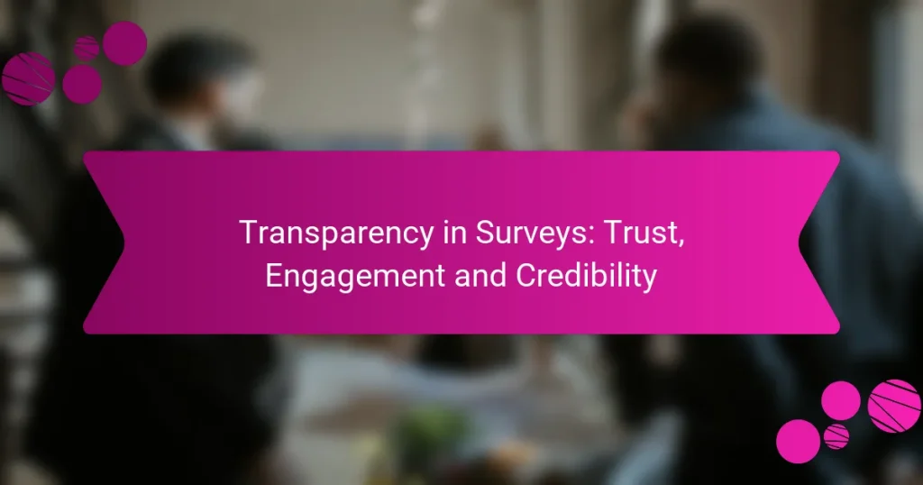 Transparency in Surveys: Trust, Engagement and Credibility
