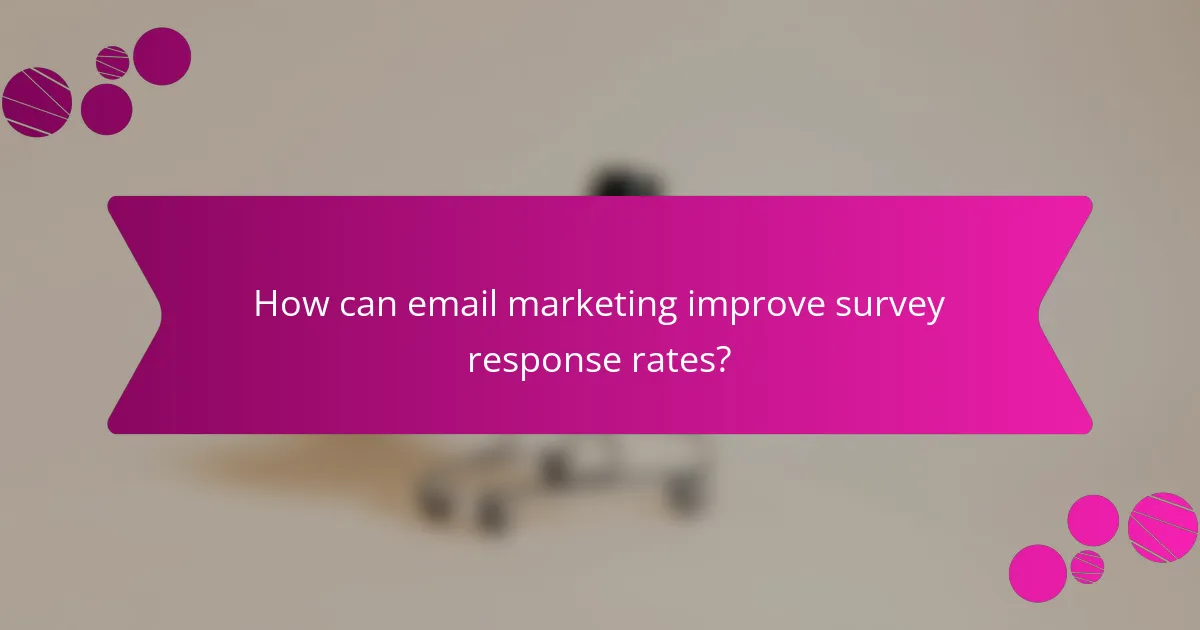 How can email marketing improve survey response rates?