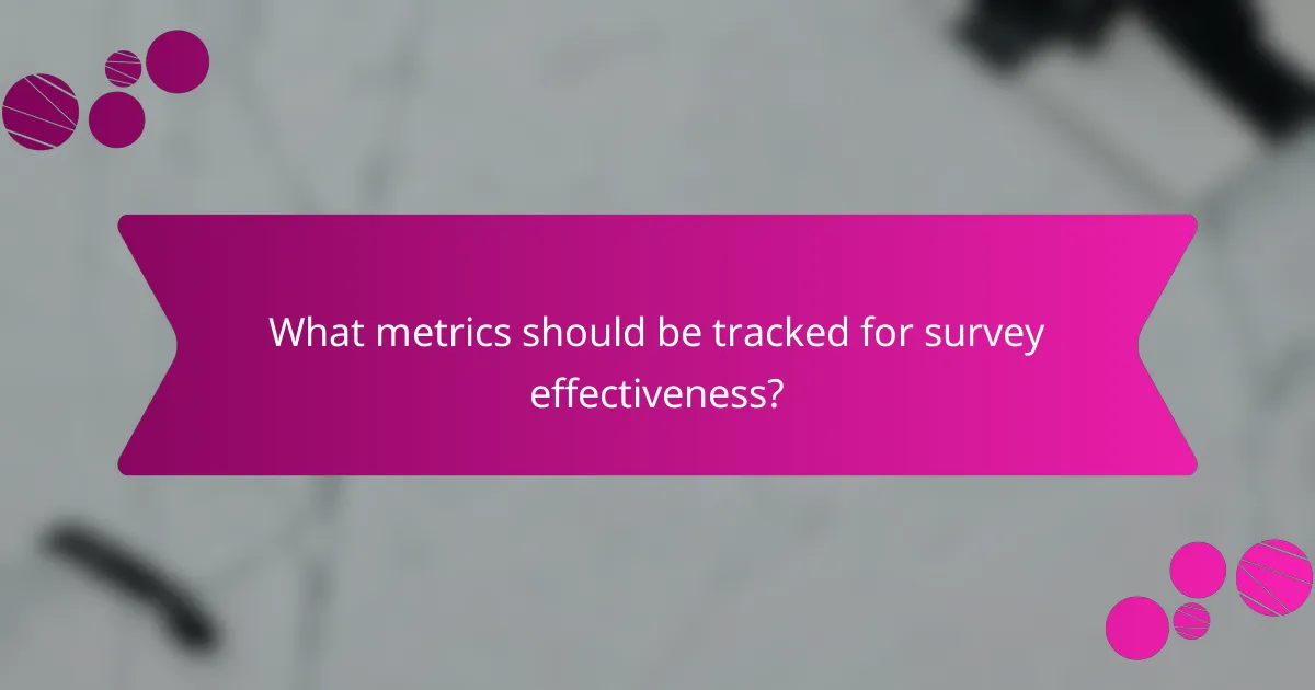 What metrics should be tracked for survey effectiveness?