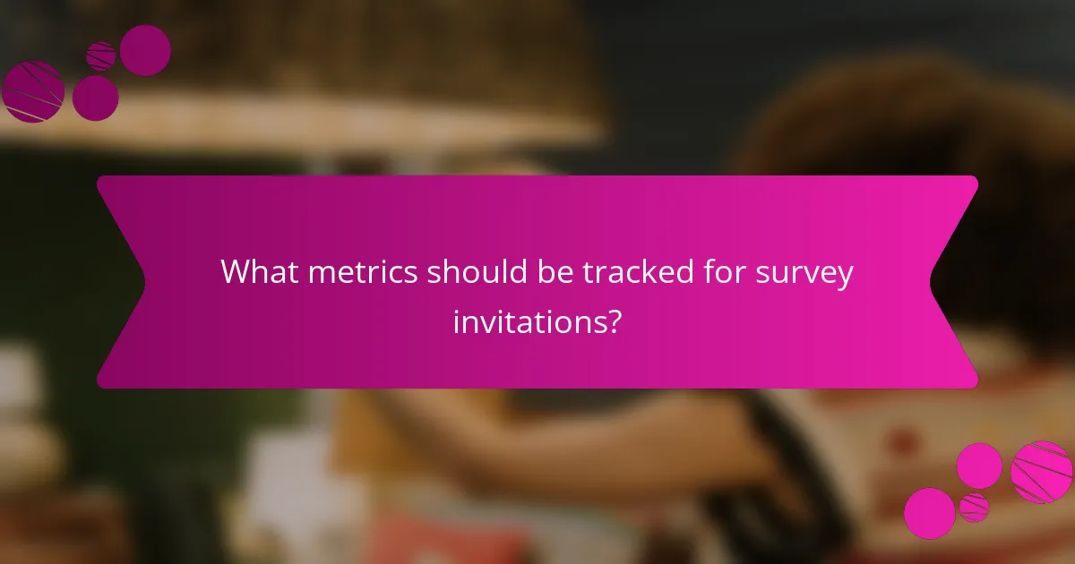 What metrics should be tracked for survey invitations?