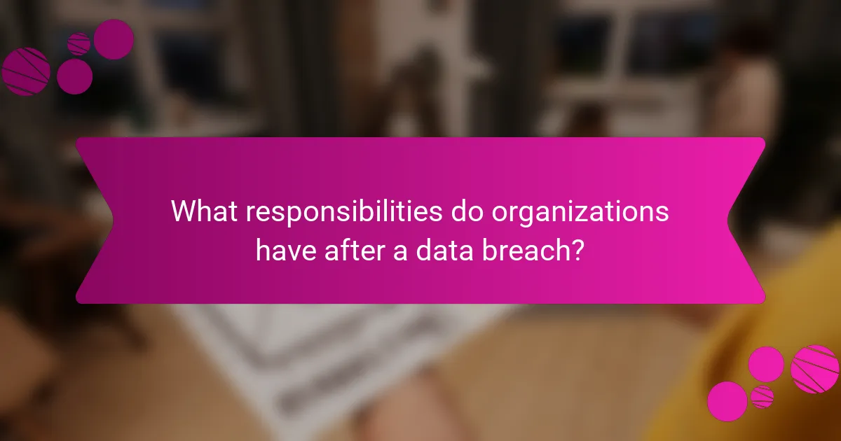What responsibilities do organizations have after a data breach?